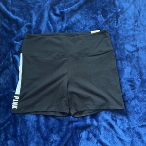 PINK Victoria's Secret Black Women's Bike Shorts with White Side Logo